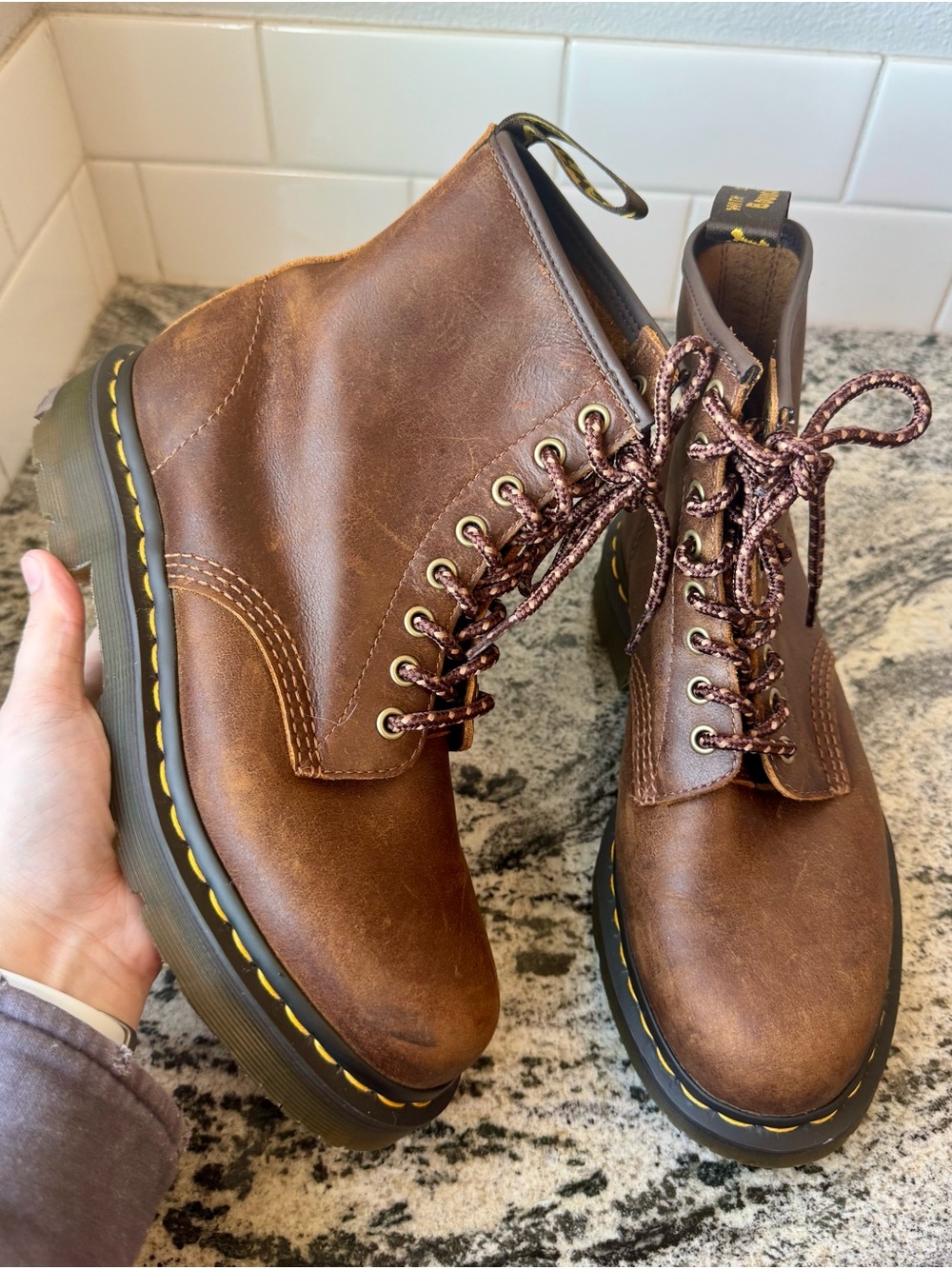 Dr. Martens 1460 SR Crazy Horse Leather Boot in Gaucho. M 7/L 8. EUC. SoftWair